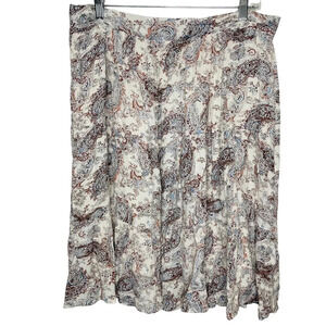 Sundance paisley tiered skirt knee length lined